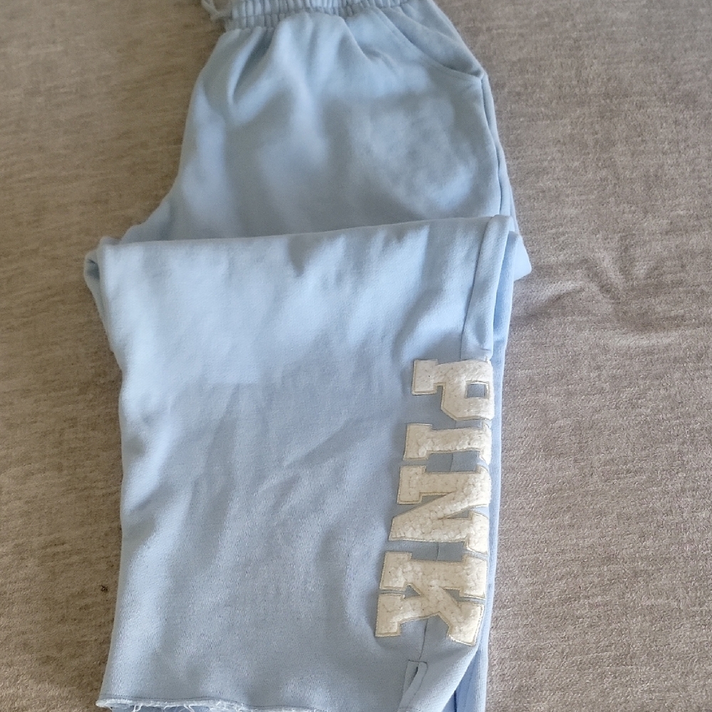 PINK Victoria's Secret Light Blue Girls' Joggers with Logo Leg